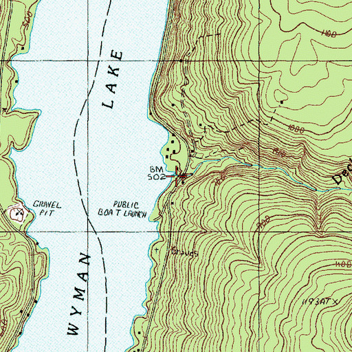 Topographic Map of Decker Brook, ME