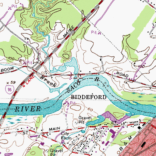 Topographic Map of Deep Brook, ME