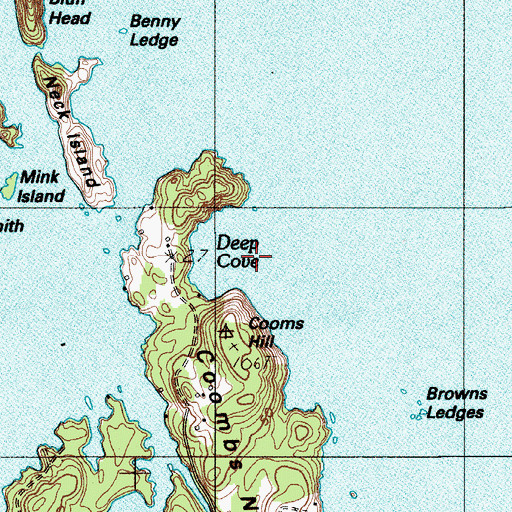 Topographic Map of Deep Cove, ME