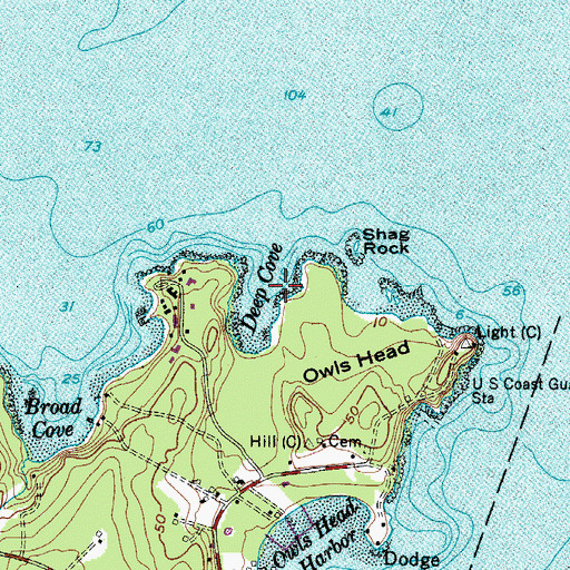 Topographic Map of Deep Cove, ME