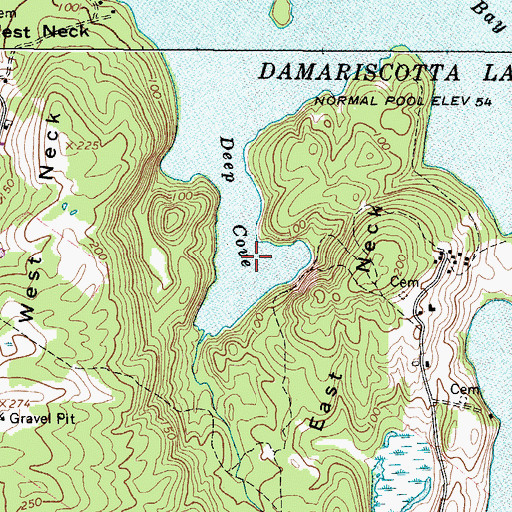 Topographic Map of Deep Cove, ME