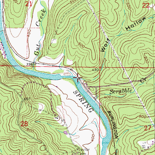 Topographic Map of Wolf Hollow, AR