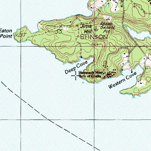 Topographic Map of Deep Cove, ME