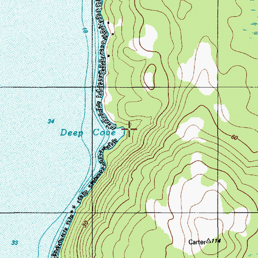 Topographic Map of Deep Cove, ME