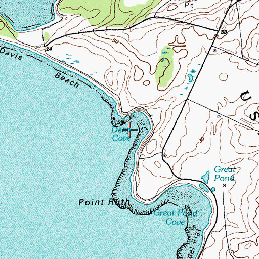 Topographic Map of Deep Cove, ME