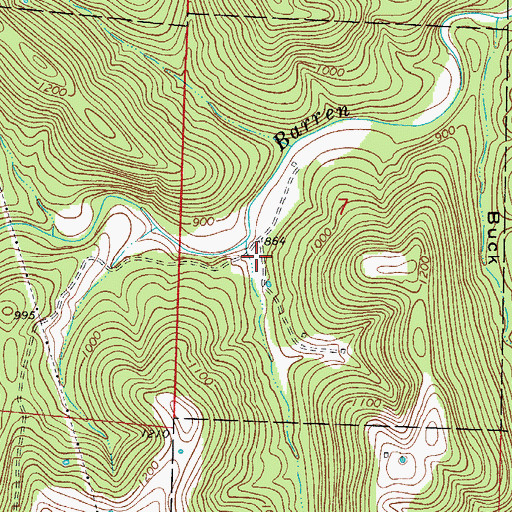 Topographic Map of Wolf Hollow, AR