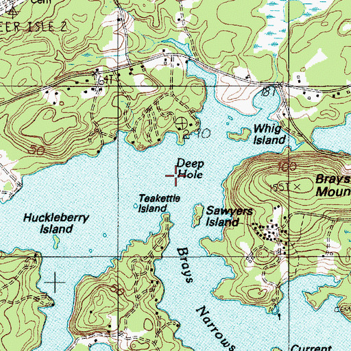 Topographic Map of Deep Hole, ME