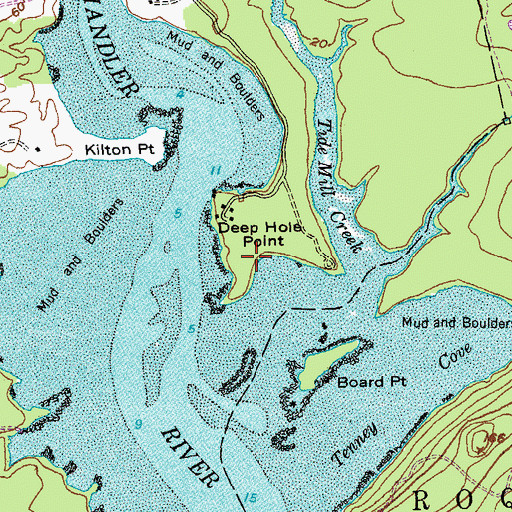 Topographic Map of Deep Hole Point, ME