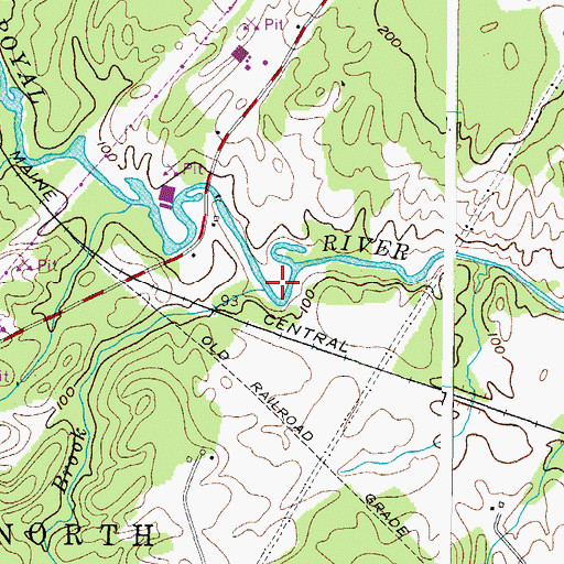 Topographic Map of Deer Brook, ME