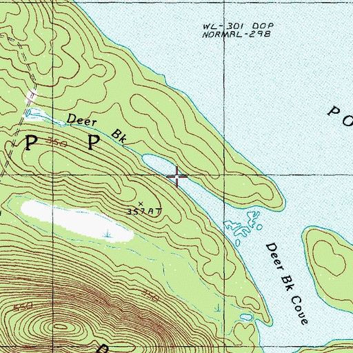 Topographic Map of Deer Brook, ME