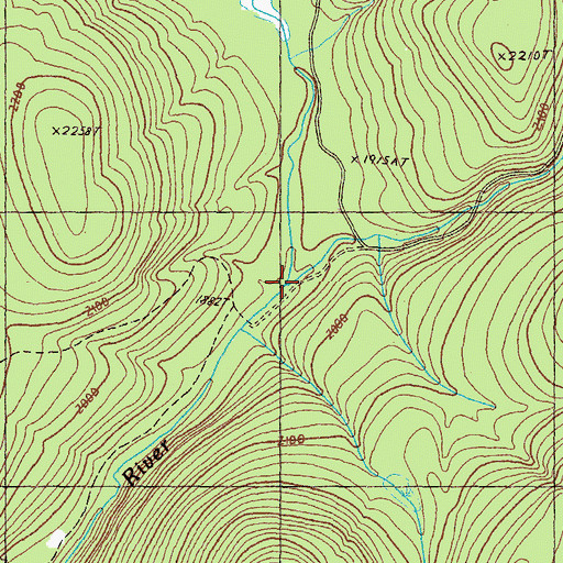 Topographic Map of Deer Brook, ME