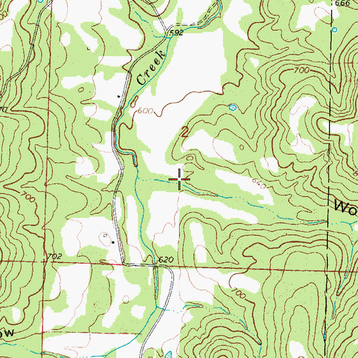 Topographic Map of Wolf Pen Hollow, AR