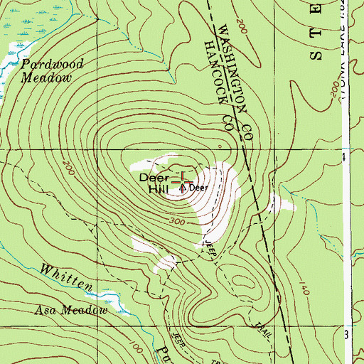 Topographic Map of Deer Hill, ME