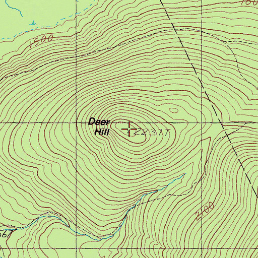 Topographic Map of Deer Hill, ME