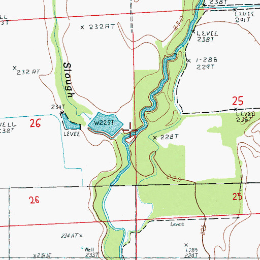 Topographic Map of Wolf Pen Slough, AR