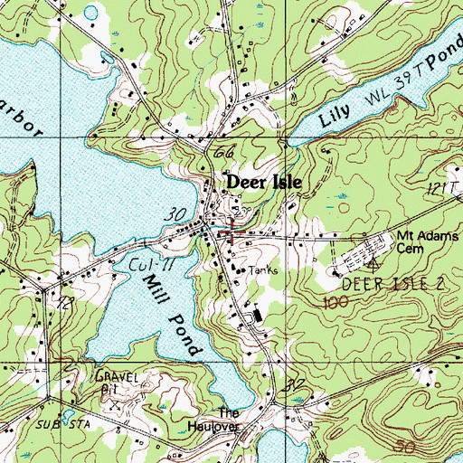 Topographic Map of Deer Isle, ME