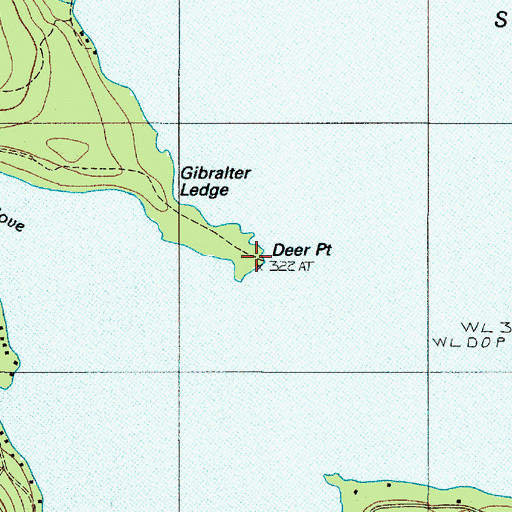 Topographic Map of Deer Point, ME