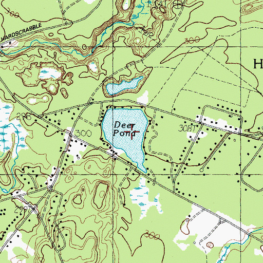 Topographic Map of Deer Pond, ME