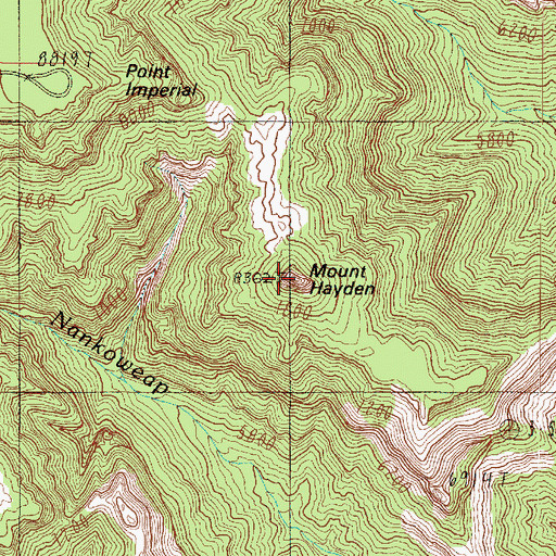 Topographic Map of Mount Hayden, AZ