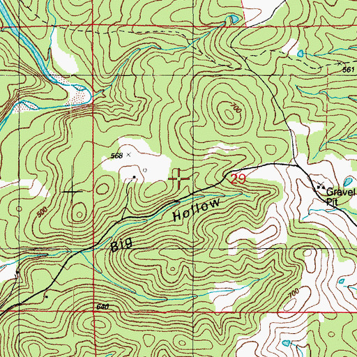 Topographic Map of Wolf School, AR