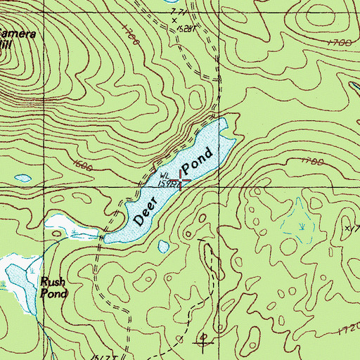 Topographic Map of Deer Pond, ME