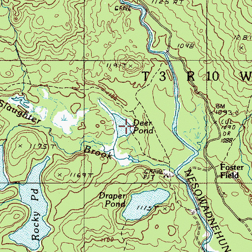 Topographic Map of Deer Pond, ME