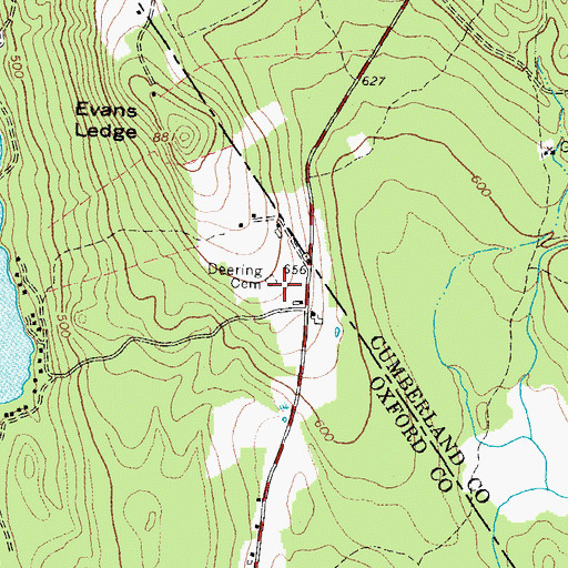 Topographic Map of Deering Cemetery, ME