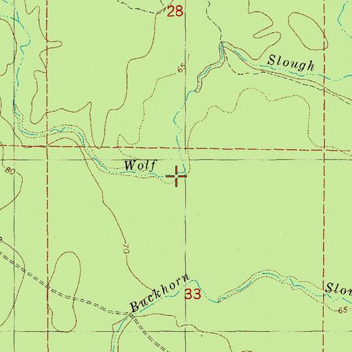 Topographic Map of Wolf Slough, AR