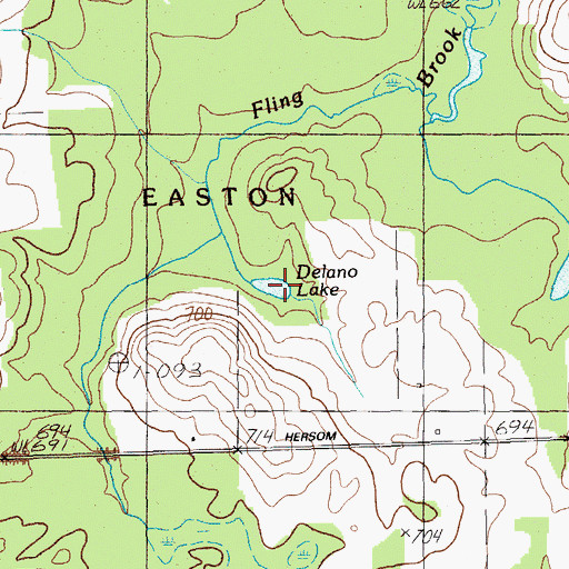 Topographic Map of Delano Lake, ME