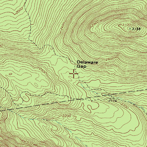 Topographic Map of Delaware Gap, ME