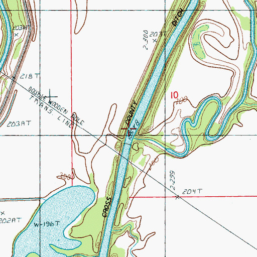 Topographic Map of Wolf Slough, AR