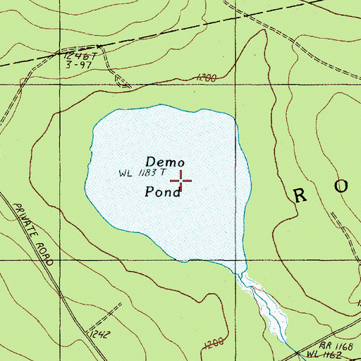 Topographic Map of Demo Pond, ME