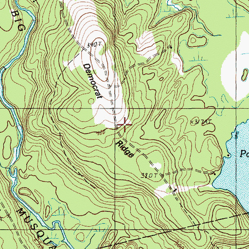 Topographic Map of Democrat Ridge, ME
