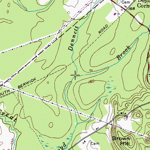 Topographic Map of Dennett Brook, ME