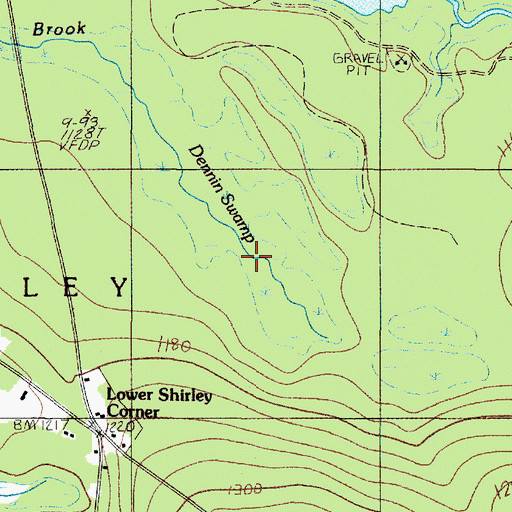 Topographic Map of Dennin Swamp, ME