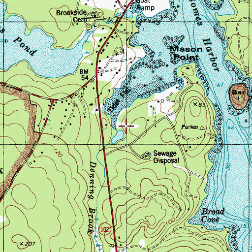 Topographic Map of Denning Brook, ME