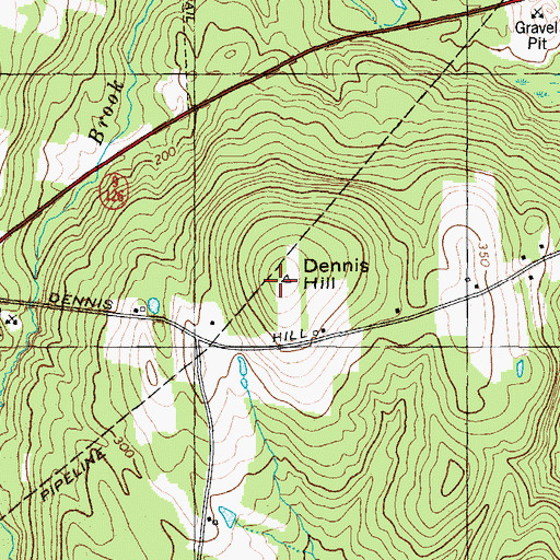 Topographic Map of Dennis Hill, ME