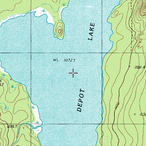 Topographic Map of Depot Lake, ME
