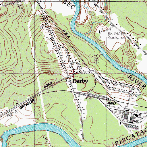Topographic Map of Derby, ME