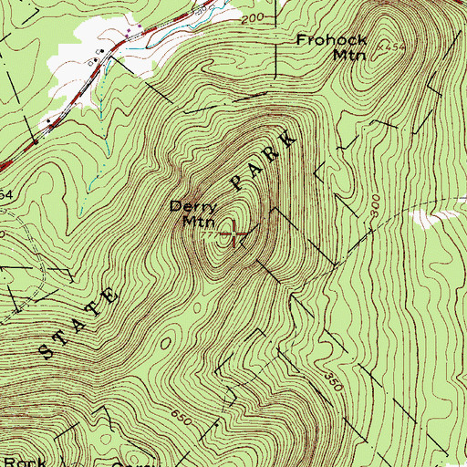 Topographic Map of Derry Mountain, ME