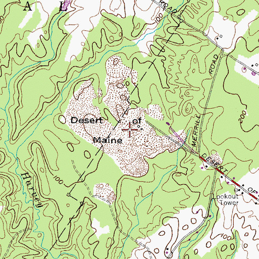 Topographic Map of Desert of Maine, ME