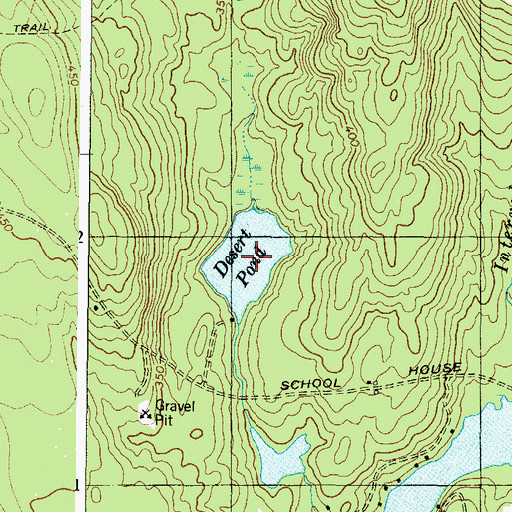 Topographic Map of Desert Pond, ME