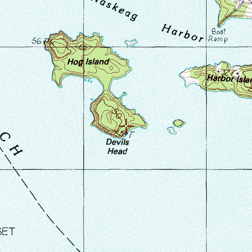 Topographic Map of Devils Head, ME