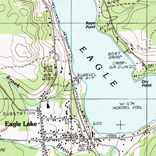 Topographic Map of Devoe Brook, ME