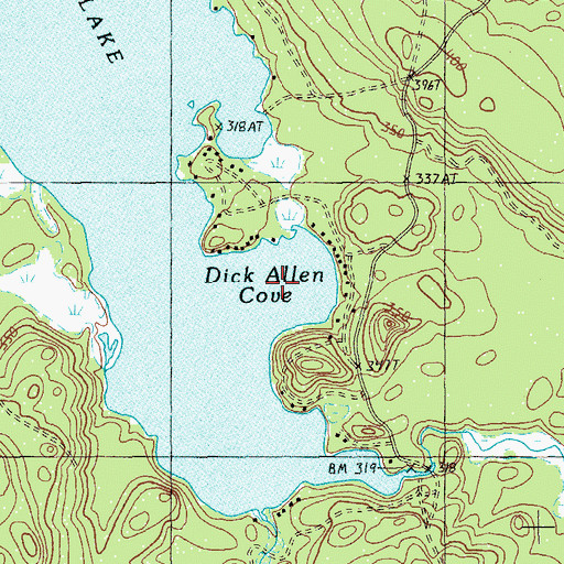 Topographic Map of Dick Allen Cove, ME