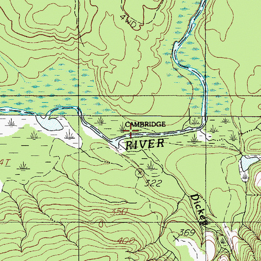 Topographic Map of Dickey Brook, ME