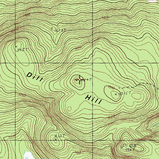 Topographic Map of Dill Hill, ME