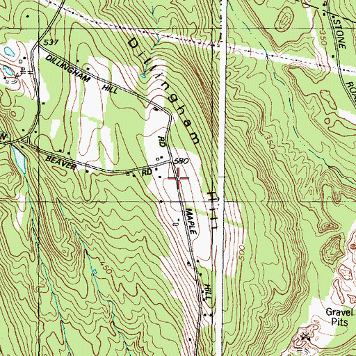 Topographic Map of Dillingham Hill, ME