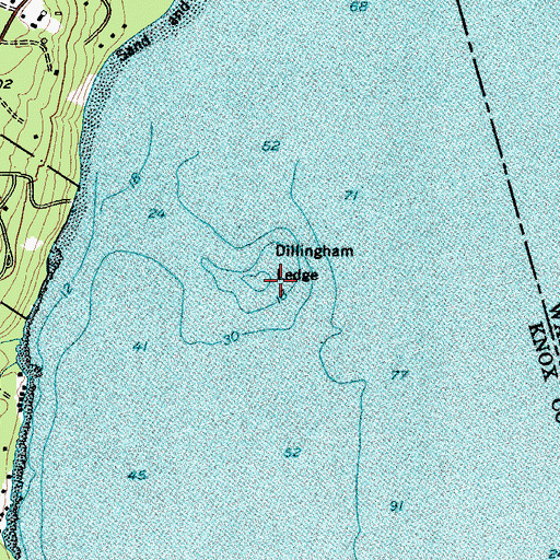 Topographic Map of Dillingham Ledge, ME