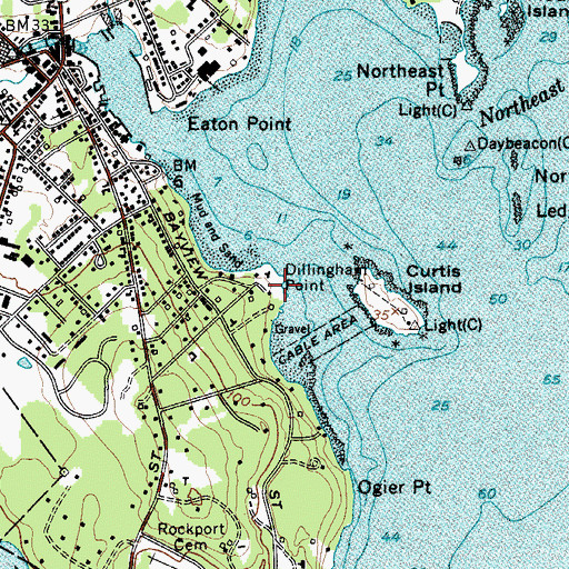 Topographic Map of Dillingham Point, ME